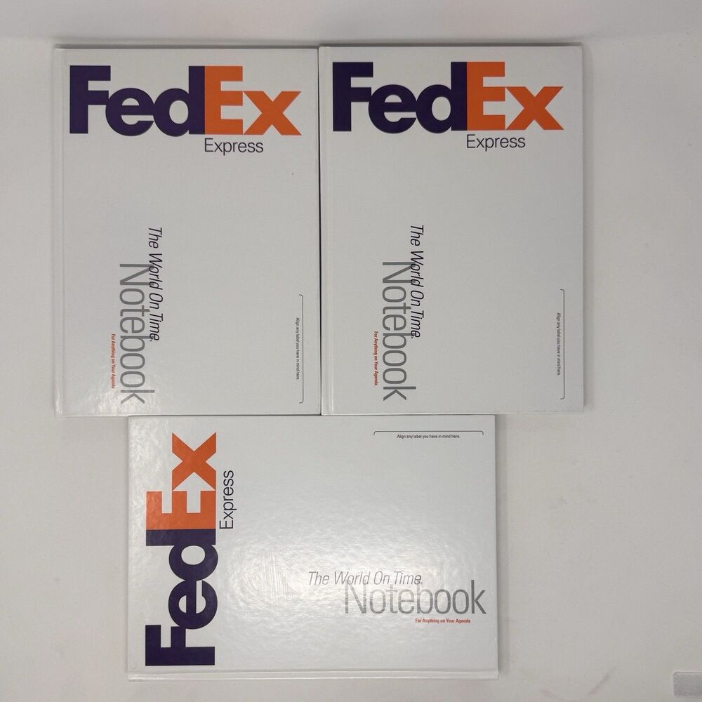 FedEx Express The World On Time Hardcover Notebook 192 Pages Set of 3 NEW UNUSED